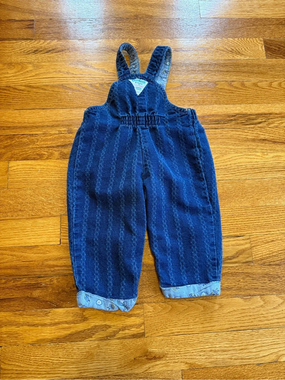 Vintage 80s 90s Denim Overalls, OshKosh B’Gosh Colorful Striped Baby (12 Months)